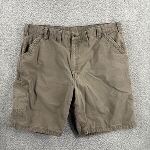 Carhartt Mens 44x10 Brown Canvas Carpenter Cargo Utility Workwear Shorts B147